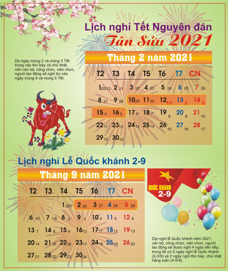 Lịch tháng 3 năm 2021 dương lịch