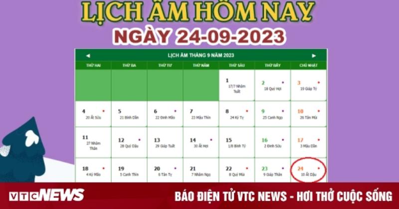 Xem ngày tốt 24 tháng 9 năm 2023