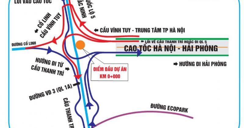 Bản đồ tuyến đường từ Hà Nội đến Hải Dương, bao gồm QL5 và Cao tốc Hà Nội Hải Phòng, giúp ước lượng hà nội đi hải dương bao nhiêu km