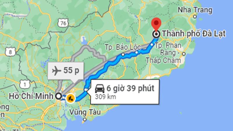 Khoảng Cách Đà Lạt Sài Gòn