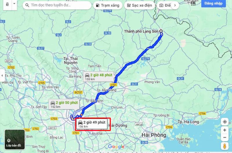 Các phương tiện di chuyển phổ biến giữa Lạng Sơn và Hà Nội, bao gồm xe khách, ô tô riêng và tàu hỏa.