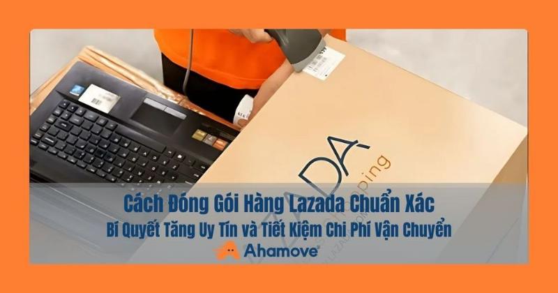 Một người đang cẩn thận đóng gói thùng hàng bằng màng co, chuẩn bị cho chuyến xe chở hàng đà nẵng